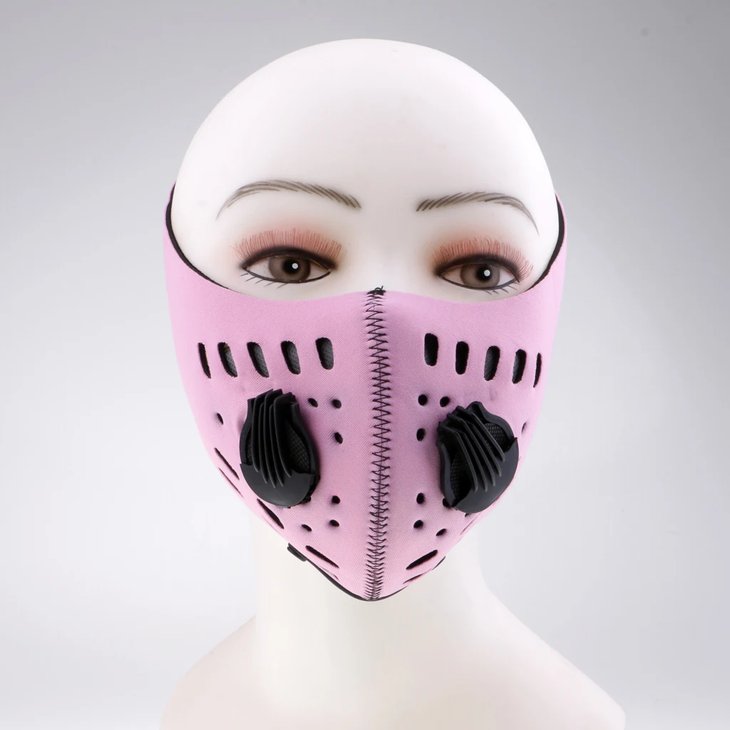 Workout Face Mask Cycling Dust Windproof Activated Carbon Mouth Muffle with Valve Filter Both for Women& Men