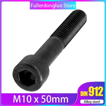 

M10x50mm ISO 4762 Black Alloy Steel Internal Hex Socket Cylinder Head Cap Screw Bolt 5pcs By Fullerkreg