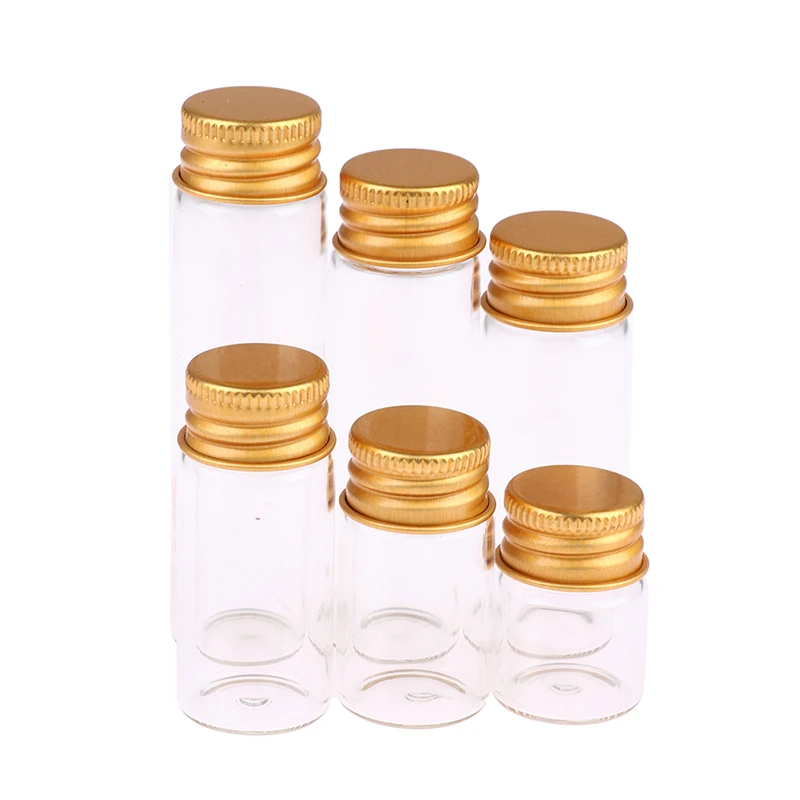 Glass Bottles With Aluminium Lids 10Pieces 6 Sizes U-pick 5ml/7ml/10ml/14ml/18ml/20ml, glass bottles,refillable bottles