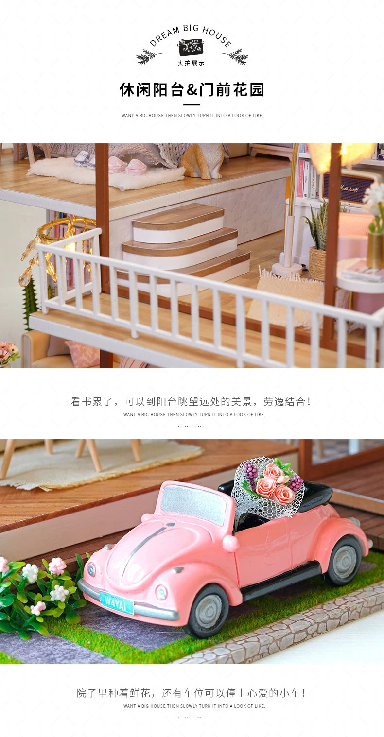 DIY for Making Adult Cabin Creative Handmade Women's Villa House Assembled Model Super Difficult Toy Gift