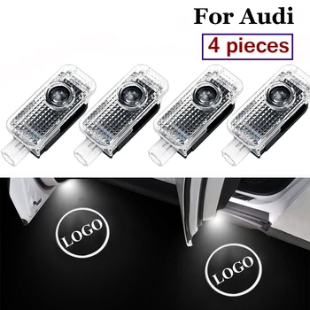 

4Pcs Car Led Door Light Logo Emblem Projector Ghost Shadow Lamp Accessories For Audi Q3 Q5 Q7 TT A3 A4 A5 A6 A8 80 90 100 200 V8