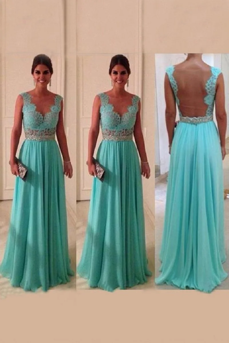 

Scoop A Line Exquisite Chiffon Beading Prom Dresses vestidos de noite robe de soiree abendkleider abiti da cocktail avondjurken