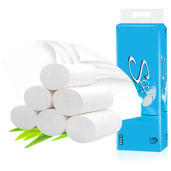 

12 Roll Toilet Paper Bulk Rolls Bath Tissue Bathroom White Soft 4 Ply for Home New FEA889