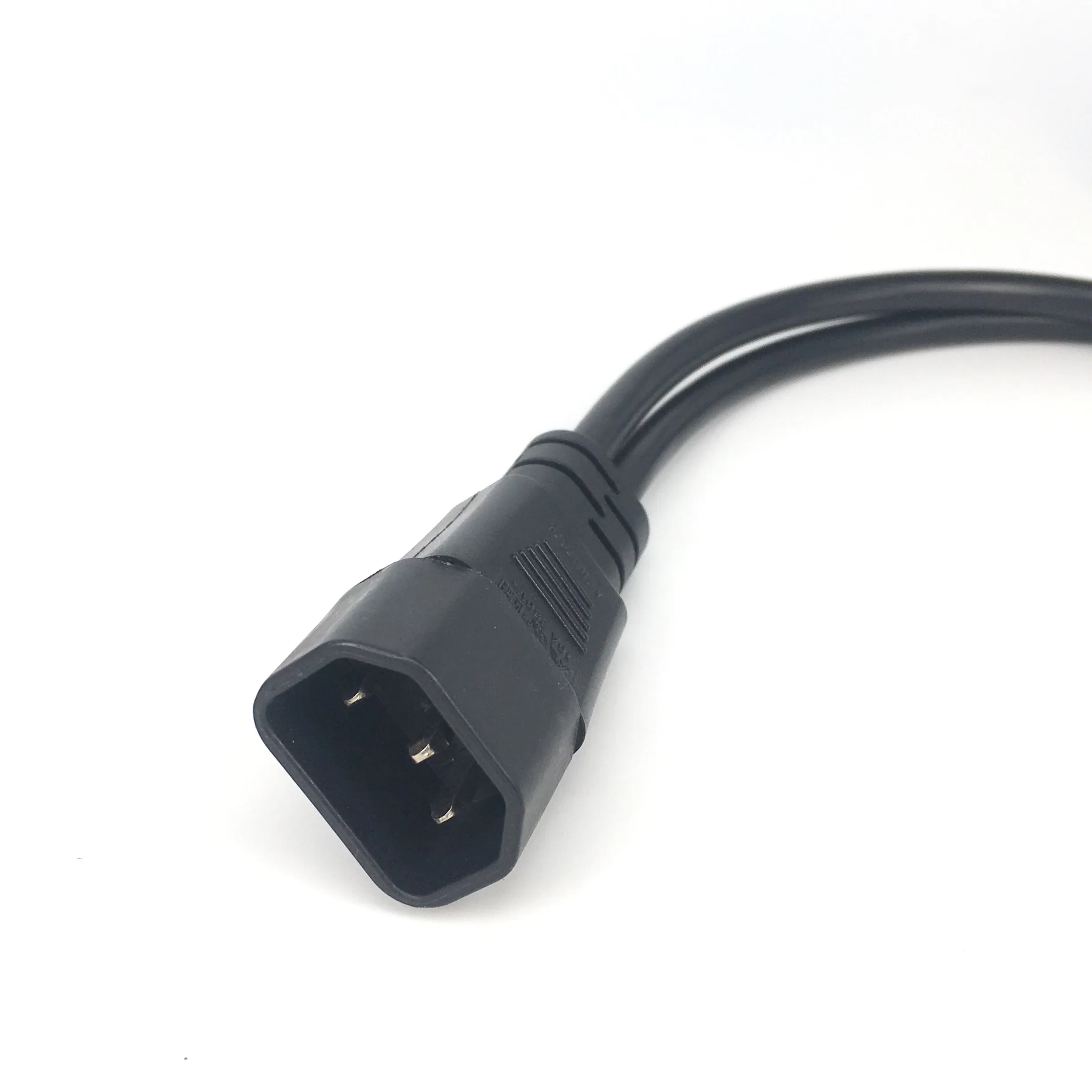 Power Y Type Splitter Adapter Cable Single IEC 320 C14 Male to Dual C5 Female Short Cord for Computer host display 0.3M