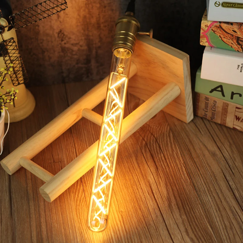 

6 Вт Ретро T28 светодиодный трубчатый накаливания Эдисона лампа 2700 к супер теплый E27 база 220-240 в 300 мм Длинный Ретро светодиодный светильник z-образная нить