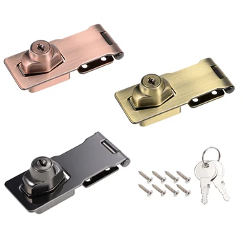 

uxcell Uxcell High Quality 3 Pcs 2.5/3/4-inch Keyed Hasp Locks with Screws for Door Keyed Different Zinc Alloy