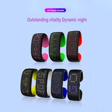 Браслет с красочным дисплеем, Динамический светодиодный светильник, браслет для ночного бега, вечерние, концертные часы