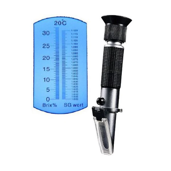 

Beer Wort and Wine Refractometer, Dual Scale - Specific Gravity 1.000-1.120 and Brix 0-32%, Replaces Homebrew Hydrometer (Alumin