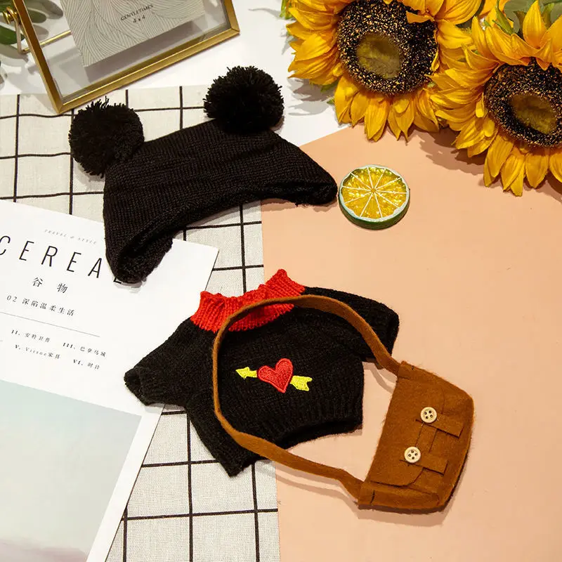 1set Soft Clothes Suit Exquisite Knitted Sweater DIY Accessories For 30cm Kawaii Yellow Duck Lalafanfan Plush Toys Stuffed Dolls 4