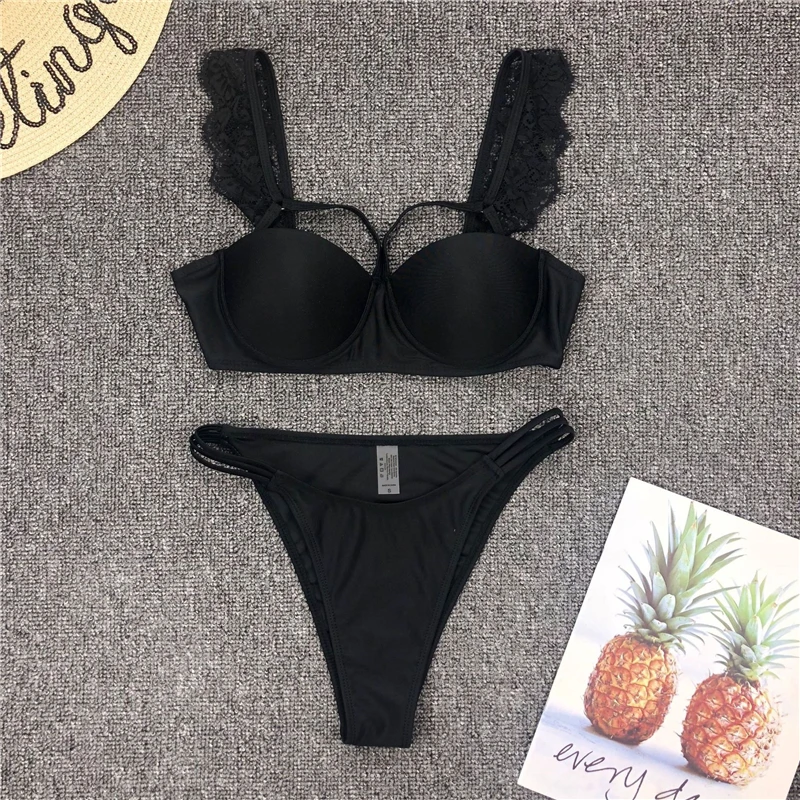 Black Bikini Women Lace Swimwear Push Up Bikinis Set Sexy Bathing Suits Summer Biquini 2020 Women Swimming Suit Beach Bikini S-L Black Bikini Women Lace Swimwear Push Up Bikinis Set Sexy Bathing Suits Summer Biquini 2020 Women Swimming Suit Beach Bikini S-L