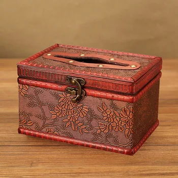 

European Vintage Tissue Boxes Creative Wood Multifunction Storage Box Craft Restaurant Kitchen Storage Home Storage Organization