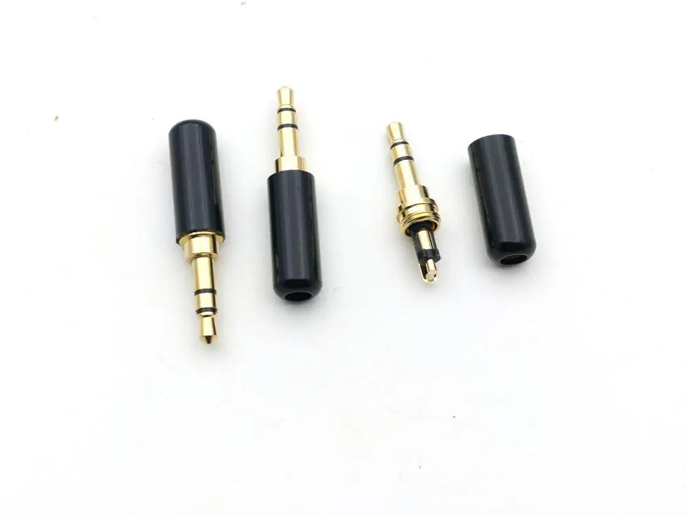 Черное позолоченное 3 5 мм 1/8 стерео мини штекер медь|copper plug|copper platedcopper gold |