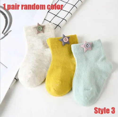 1 пара разные цвета, носки с забавными рисунками для новорожденных и малышей, для маленьких мальчиков и девочек От 1 до 3 лет носки для девочек хлопковые носки с картинками для Дети милые носки для девочек - Цвет: 3