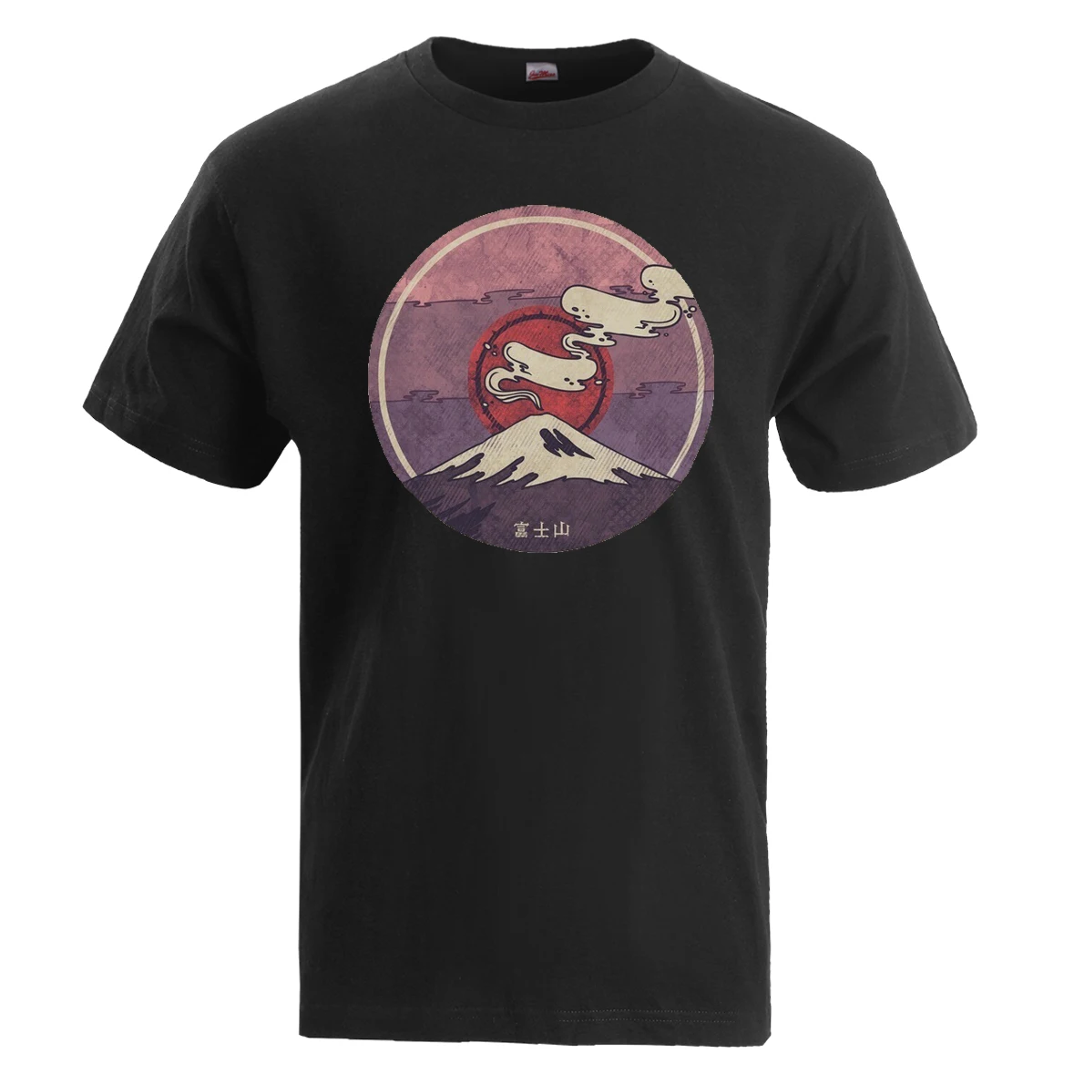 

Vaporwave Mount Fuji T Shirt Men 2019 Summer Short Sleeve T Shirt 100% Cotton High Quality Tee Shirt Homme Japanese Streetwear