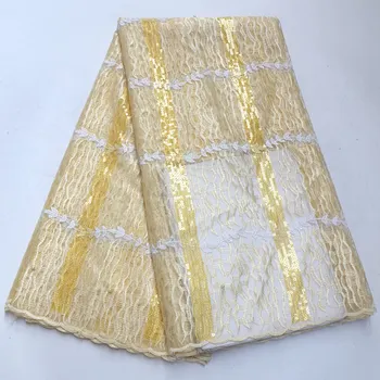 

FolaSade Wholesale African French Lace Fabric 2019 Newest Nigerian Sequins Embroidered Tulle Lace Fabric High Quality Wo335