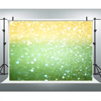 

Yellow and Green Light Bokeh Glitters Dreamy Party Portrait Photography Backgrounds Photographic Customized Backdrops for Photo