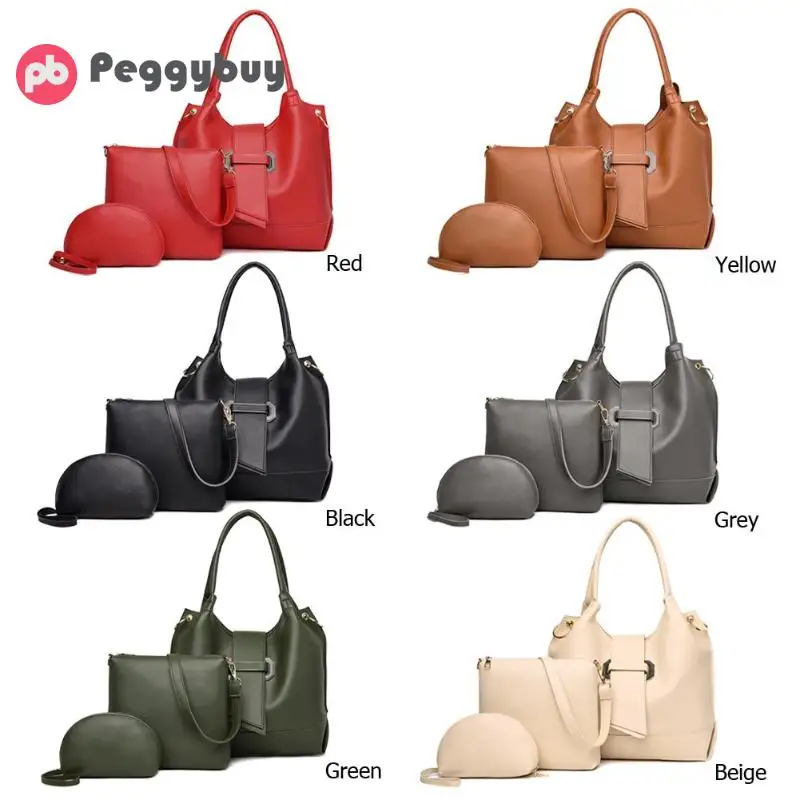 3 шт./компл. модные кожаные Для женщин плеча Crossbody сумка клатч сумочка большой Ёмкость сумка, сумка через плечо, держатель для карт