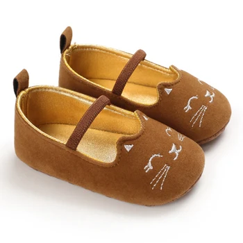 

Baby Girl Cute Cat Moccasins Shoes Princess Soft Soled Non-slip Sneakers Crib Shoes PU Leather Casual First Walker Shoes New