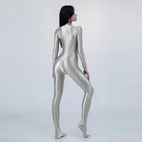 Sexy Front Zipper Oil Tights Shiny Smooth one-piece swimsuit Women Yoga Playsuit Suits Catsuits Bodysuit Wetsuit Plus Size men - Image 6