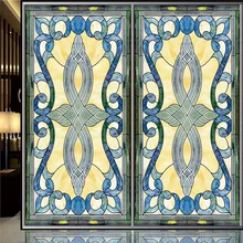 Витражная стеклянная пленка на окно-ИНДИВИДУАЛЬНАЯ ЗАЩИТА церковного сечения, многоразовая прочная домашняя пленка 40 см x 60 см