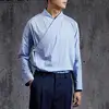 Hot Seller Men Shirt Hanfu Lace-Up Long-Sleeve INCERUN Chinese-Style Vintage Elegant Retro Solid glL3kb1ZX