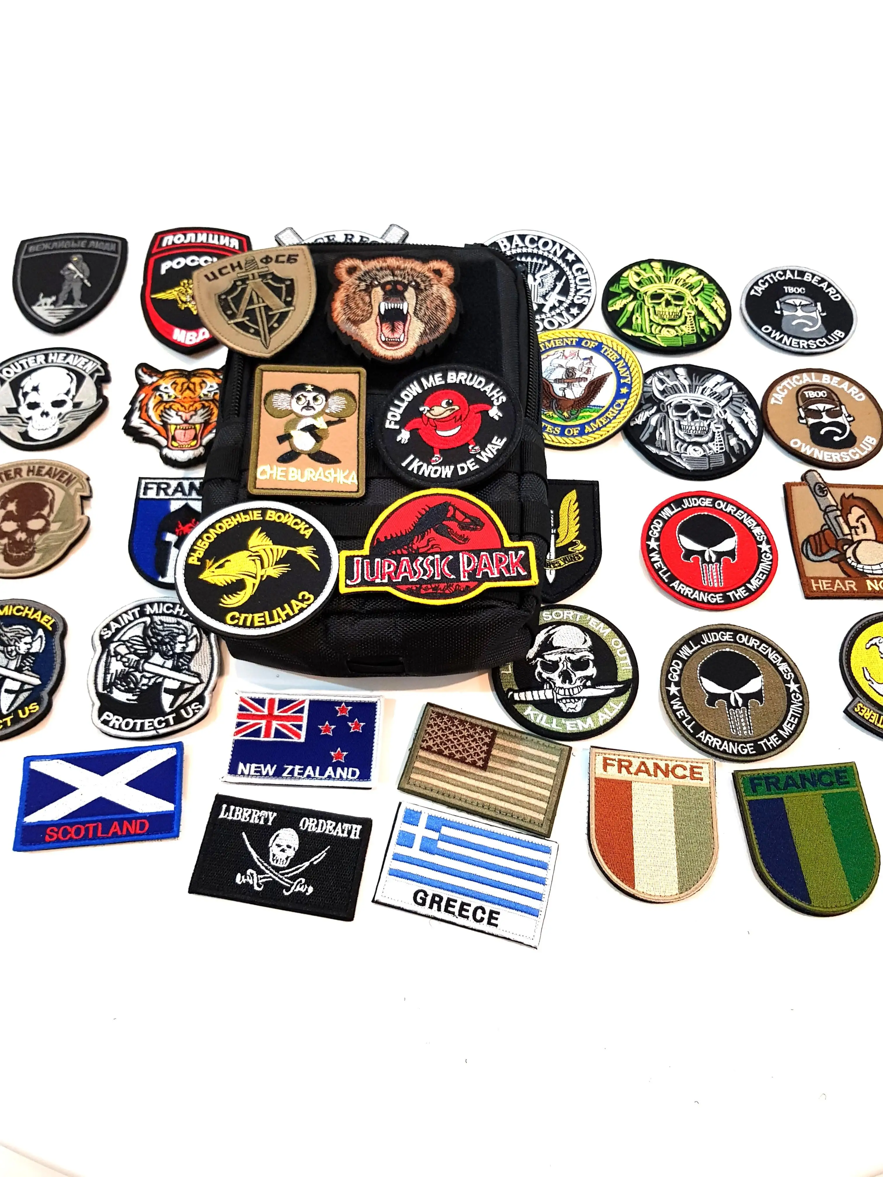 Embroidery Patches Badge Personalized Iron on Hook and Loop PVC Woven Printed Patch for Clothing