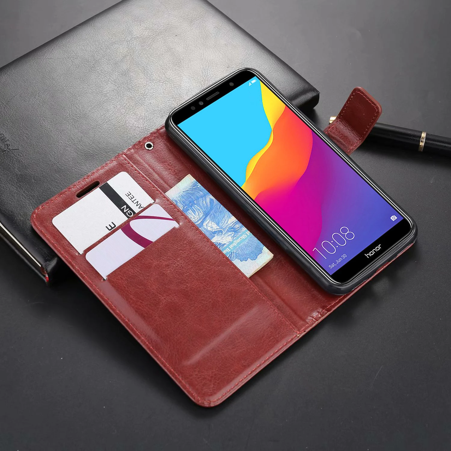 Роскошный кожаный чехол-книжка с бумажником для HONOR 20 Pro 10 10i 8 9 Lite 6A 7A 8A 6C 7C 8C 6X7X8X9X7 S 8S View мягкий чехол для телефона из ТПУ