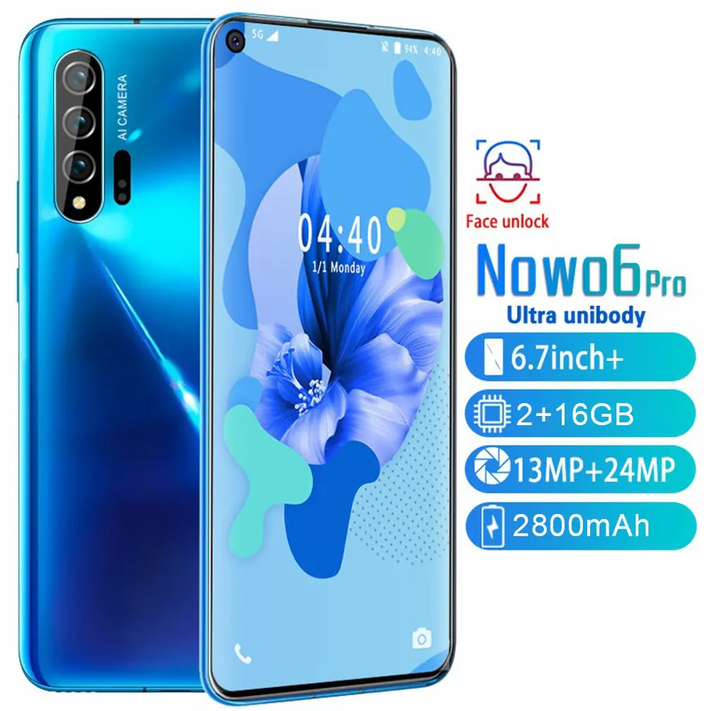 Nowo6pro 6 7 дюйма левый удар экран 2 + 16 Гб Мобильный телефон Смартфон технология
