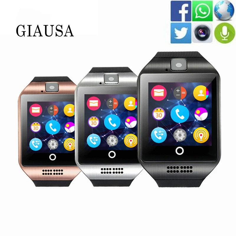 

Smart Watch Q18 Bluetooth Smartwatch Facebook Whatsapp Twitter Sync Support SIM Card Fitness Tracker WristWatch for IOS Android