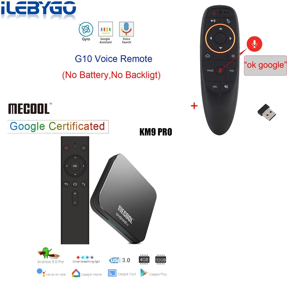 Белый KM9 PRO ТВ Android tv 9,0 tv Box DDR4 4 Гб ram 32 ГБ rom Amlogic S905X2 Smart tv Box 2,4G 5G WiFi BT4.0 4K HD телеприставка - Цвет: Белый