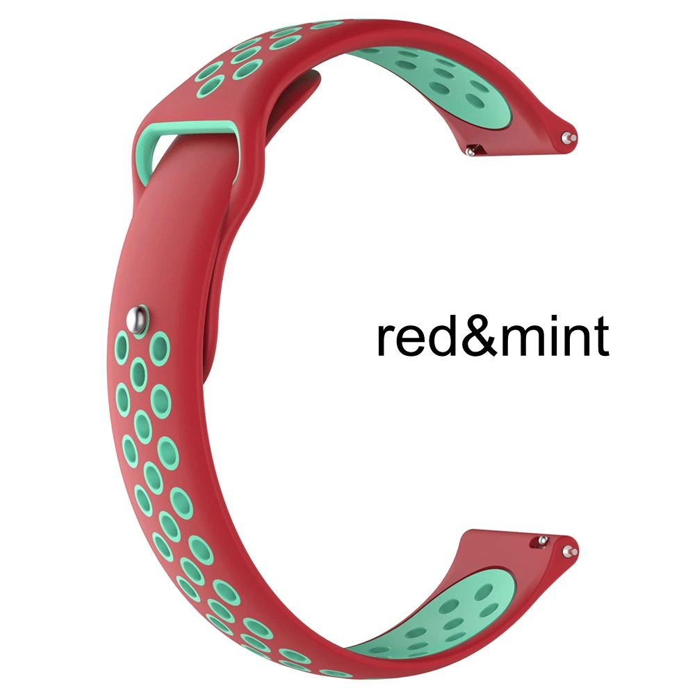 red-mint Модные силиконовые часы-браслет мягкий браслет ремешок ремешок для наручных часов 20 мм, ремешок для samsung Galaxy часы активное 2/42 мм - Цвет: red-mint