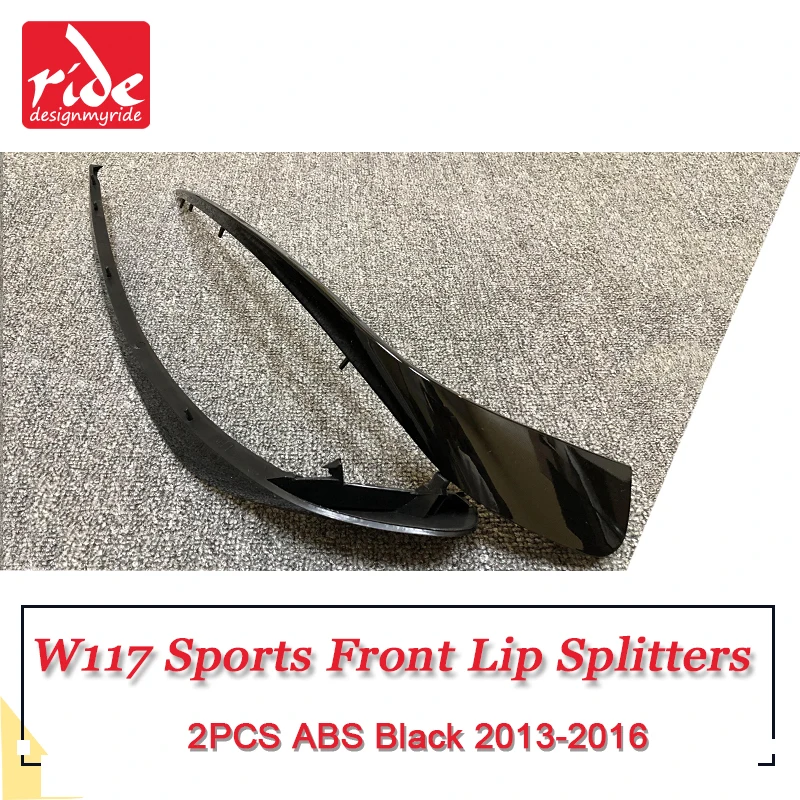 Для Bezn CLA-W117, спортивные передние губные сплиттеры, воздушный поток, вентиляционное отверстие, ABS W117, CLA180, CLA200, CLA250, 2 шт., бампер, сплиттер, крыло, спойлер, 13-16