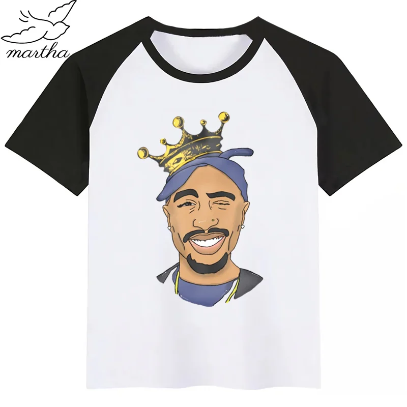 Tupac 2pac/новая футболка для мальчиков рубашки для девочек с милым принтом животных Детская Удобная футболка с круглым вырезом одежда с короткими рукавами для мальчиков и девочек