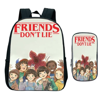 

Beautiful Kids Stranger Things School Bag New Pattern Daily Primary Backpack Child Kindergarten Bookbag Gift(Rucksack+Pencil Bag