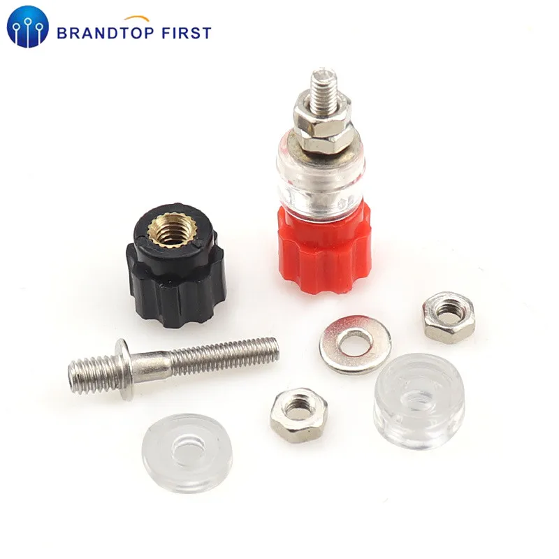 

red black JS-900A transparent 3mm Terminal Banana Plug Socket Connector High-power current SCR material Welding