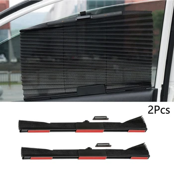 

YCCPAUTO 2Pcs Car Curtain Sun Shade Auto Side Window Sunshades Retractable Nylon Mesh SunShield Black Gray Beige