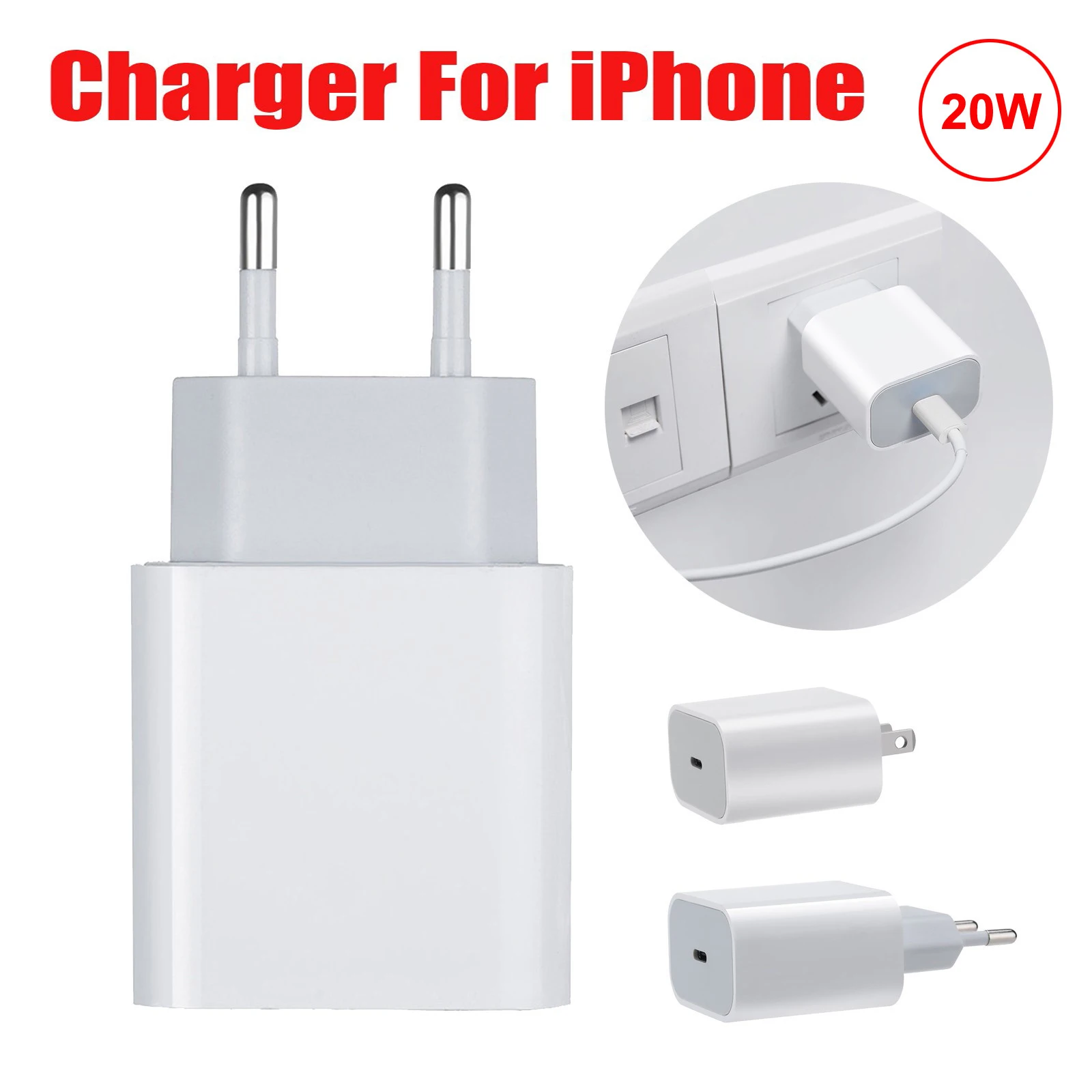 Сетевое зарядное устройство с USB портом 20 Вт для iphone 12 Pro Max mini 11 X Xs XR 7 8 6S