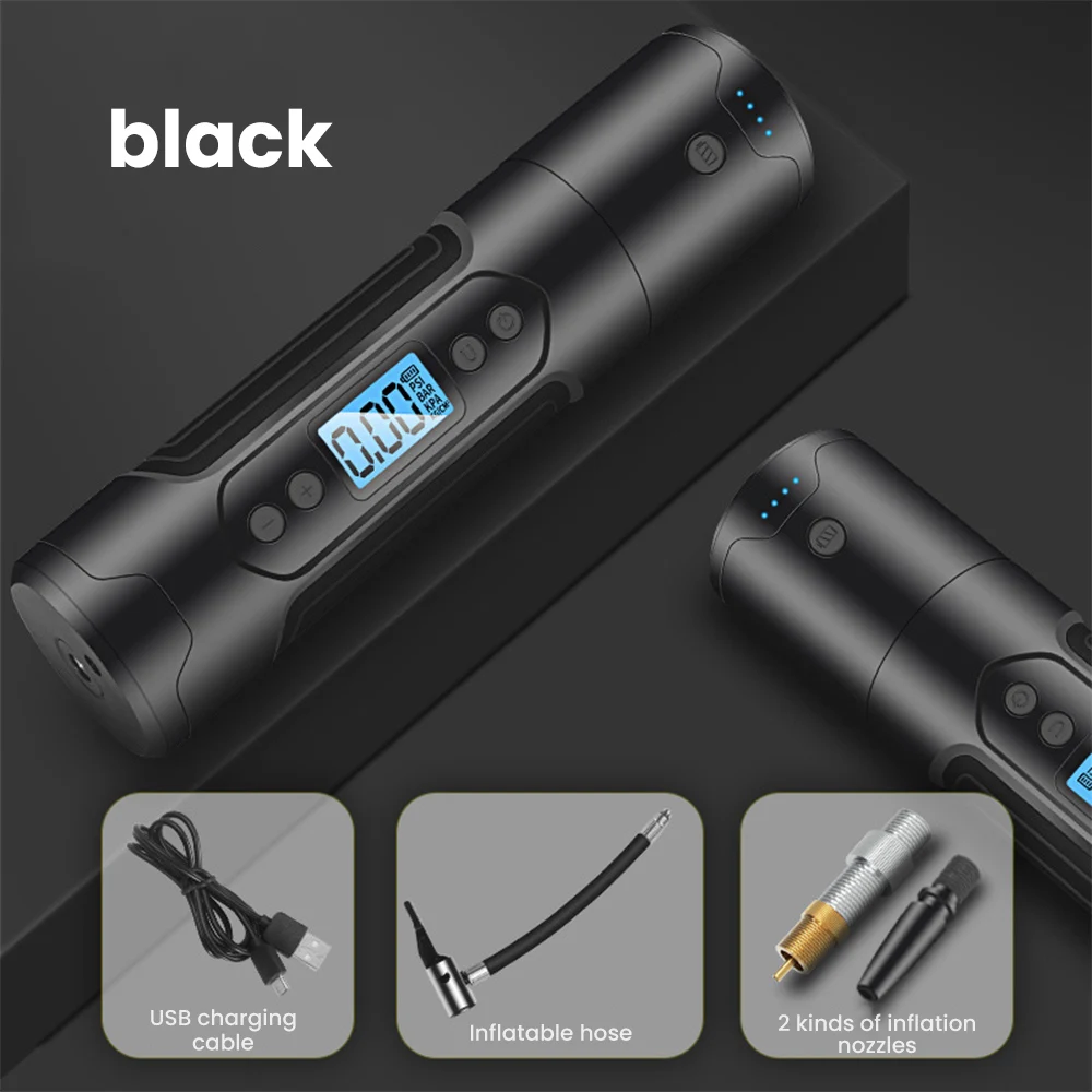 AOSHIKE 150PSI 12 В портативный воздушный компрессор мини-насос портативный воздушный насос беспроводной электрический насос для шарикового велосипеда и автомобильных шин - Название цвета: Черный