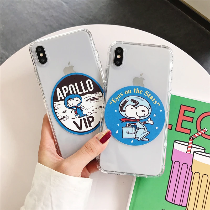 

Cute space puppy cartoon phone case for iPhone XS max XR X XS phone case for iphone 7 8 6 6s plus manga TPU back cover