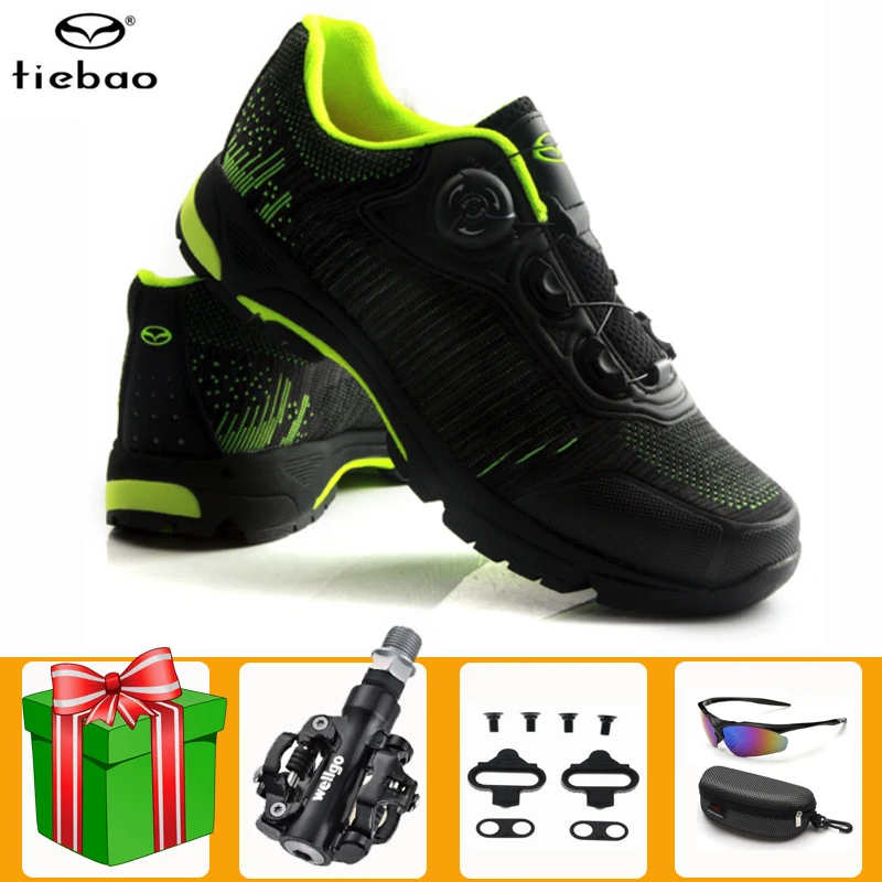 

TIEBAO Leisure Cycling Shoes add pedal set sapatilha ciclismo mtb Mountain Bike Bicycle Self-locking Non-slip Bike Sneakers