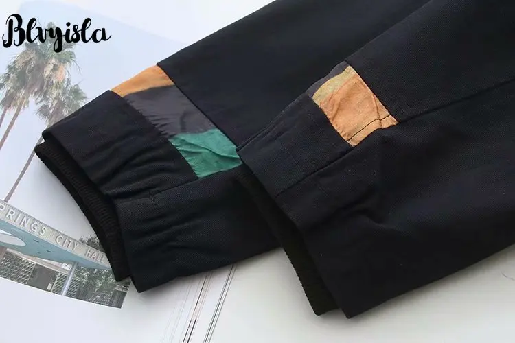 Blvyisla 4XL размера плюс контрастные цвета Лоскутные Двойные карманы на молнии с капюшоном Хлопок Тренч женские шикарные ветровки пальто Топы