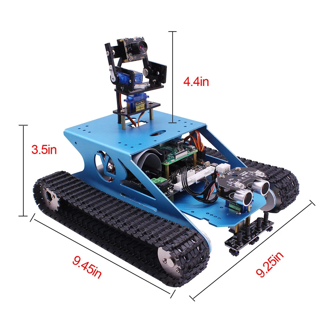 Tracked Tank Smart Robotic Kit Bluetooth Video Programming Electronic Toy DIY Self-balance Car Robot Kit with Raspberry 4B(4G)