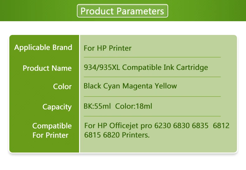 Plavetink 2 комплекта 934 935XL принтер картридж Замена для hp 934 935 XL для hp Officejet Pro6230 6830 принтер