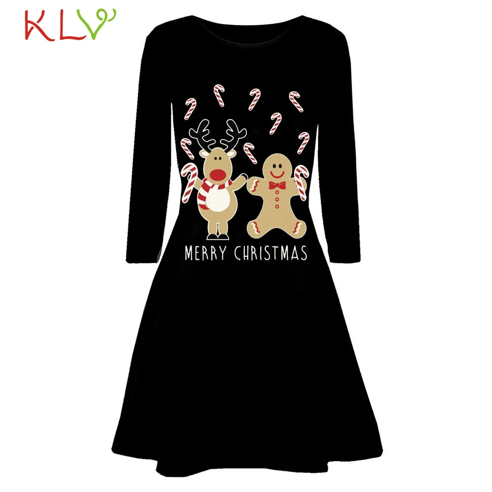 Christmas Dress Elegant Festival Print Costume Evening Party Dress Women Winter Dress For New Year Vestidos Plus Size 19Sep