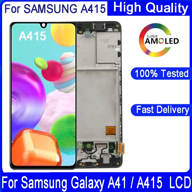 Новый оригинальный 6 1 &quotЖК дисплей для SAMSUNG Galaxy A41 SM A415 A415F с рамкой ЖК сенсорный