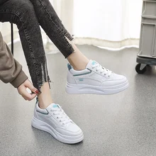 

Internal Increase 7cm Women Sneakers Platform Shoes Woman Casual Flats White Ladies Loafers Fashion Casual Shoes High Quality