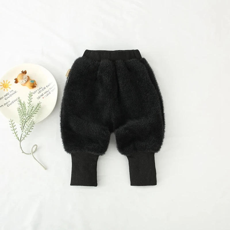 Теплые зимние плотные длинные штаны для Новорожденные Девочки Мальчики Дети милый мультфильм панда бархат брюки PP S9963
