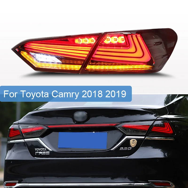 Автомобильный задний фонарь для Toyota Camry задний фонарь светодиодный задний фонарь DRL+ Динамический сигнал поворота+ тормоз+ задний фонарь заднего хода 4 шт