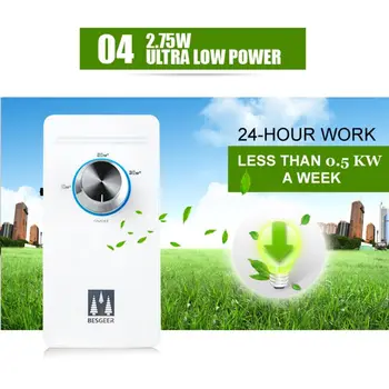 

EU Plug in Ozone Air Purifier Cleaner O3 Generator for Room Office Bedroom Toilet Home Travel Deodorization Sterilizer