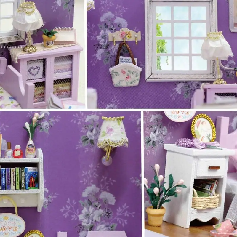 Мини DIY куклы игрушечные домики дети деревянные сборки модели мебели наборы подарок